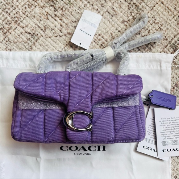 Coach Tabby Denim Quilted Convertible Shoulder Bag - Picture 1 of 11